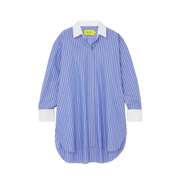 Marques'Almeida Blue Cotton Oversized Striped Shirt Size 8 - NWT - Picture 1 of 6